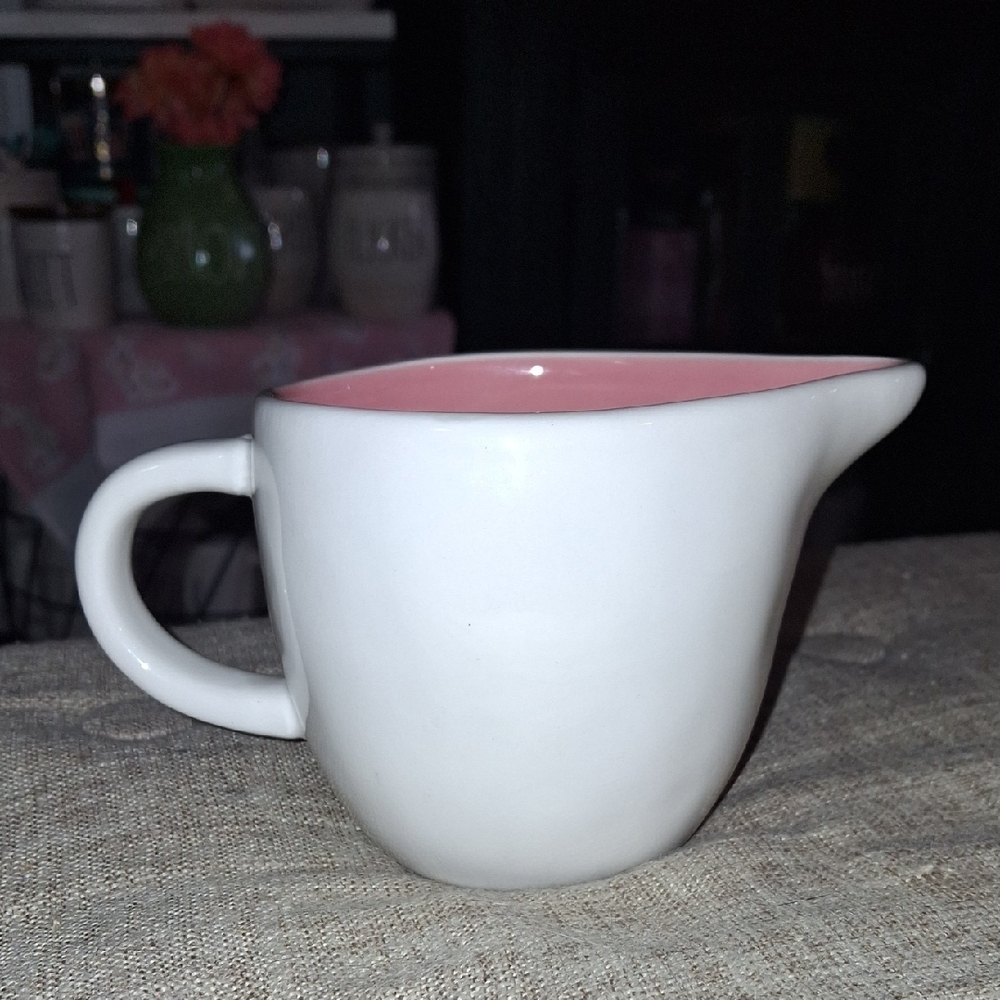 Rae Dunn Bunny Pourer Pitcher in Pink and White - Picture 3 of 4